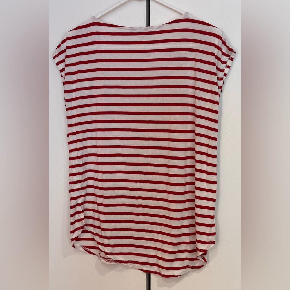 Green Envelope Striped Women's Top. Size M - Picture 3 of 8